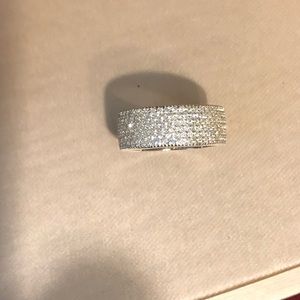 Micropave Sterling Silver Eternity Band